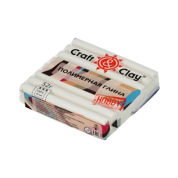 Полимерная глина 52 г, 1001 белый, Craft&Clay CCH