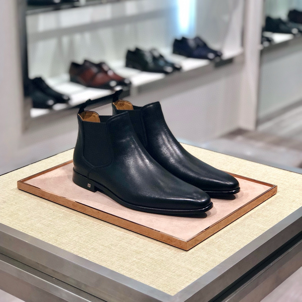 Мужские кожаные ботинки челси Louis Vuitton — чёрные — фото 3