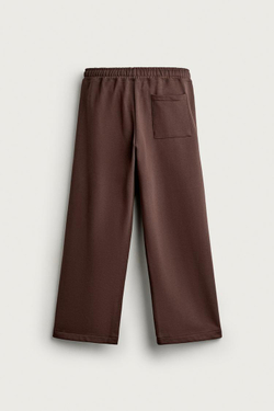 ZARA БАЗОВЫЕ СПОРТИВНЫЕ БРЮКИ LOOSE FIT, КОРИЧНЕВЫЙ