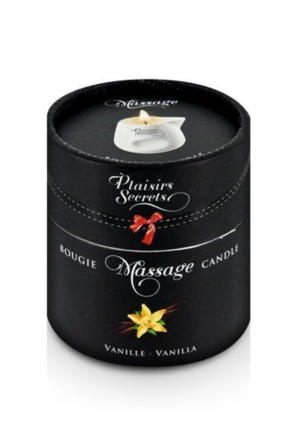 Массажная свеча с ароматом ванили Bougie Massage Gourmande Vanille - 80 мл. (Цвет: белый)
