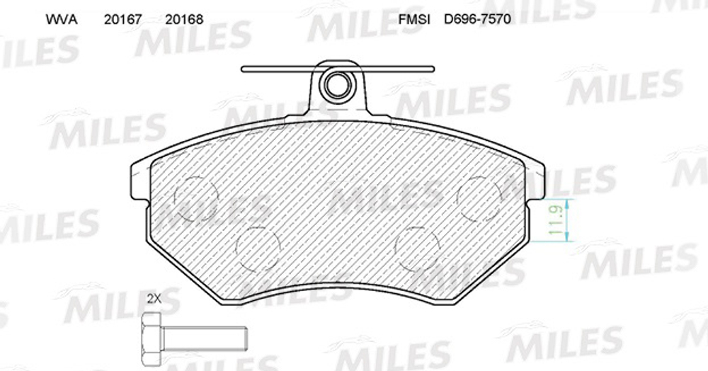 MILES - E100121-MLS - Brake Pad Set, disc brake