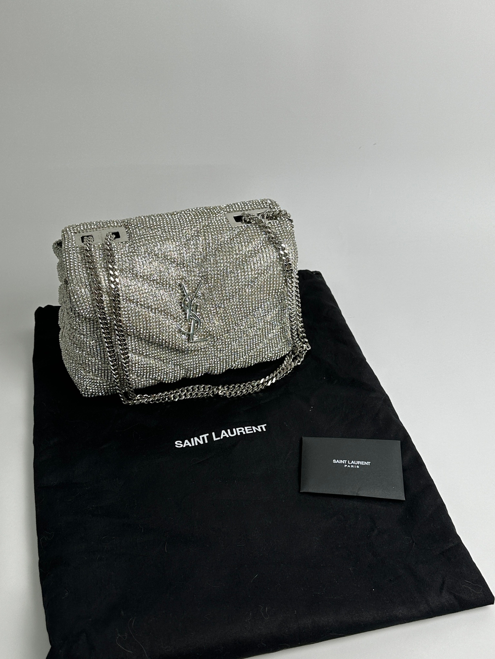 Сумка Saint Laurent Loulou Small crystal shoulder bag