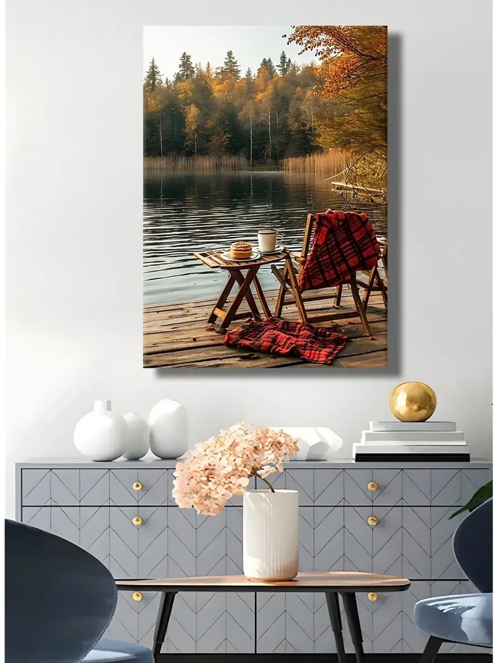 Картина "Завтрак у воды", интерьерная 30х40см 1шт.