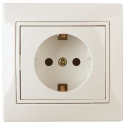 Розетка Intro Plano 1-202-02 2P+E Schuko 16А-250В IP20 СУ слоновая кость | Intro Plano Слоновая кость