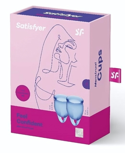 Набор синих менструальных чаш Feel confident Menstrual Cup (Цвет: синий)