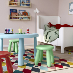IKEA MAMMUT  (ИКЕА МАММУТ)  -  Табурет детский - для дома и улицы, светло-зелёный