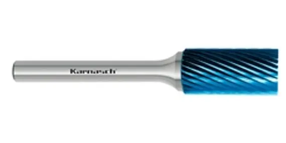 Борфреза твердосплавная Karnasch форма E, 3х6х3х38 мм, насечка HP-2, покрытие Blue-Tec, арт. 11.5040-010