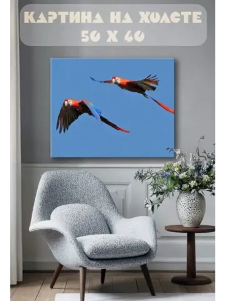 Картина на стену 40 X 50 Попугаи