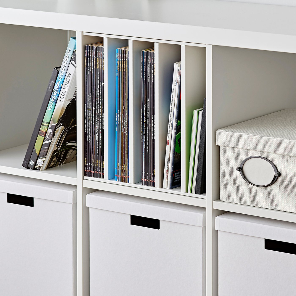 IKEA KALLAX  (ИКЕА КАЛЛАКС)  -  Вставка с 4 полками - белая 33x33 см