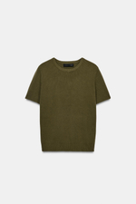 ТРИКОТАЖНЫЙ ТОП С КОРОТКИМИ РУКАВАМИ — ZARA