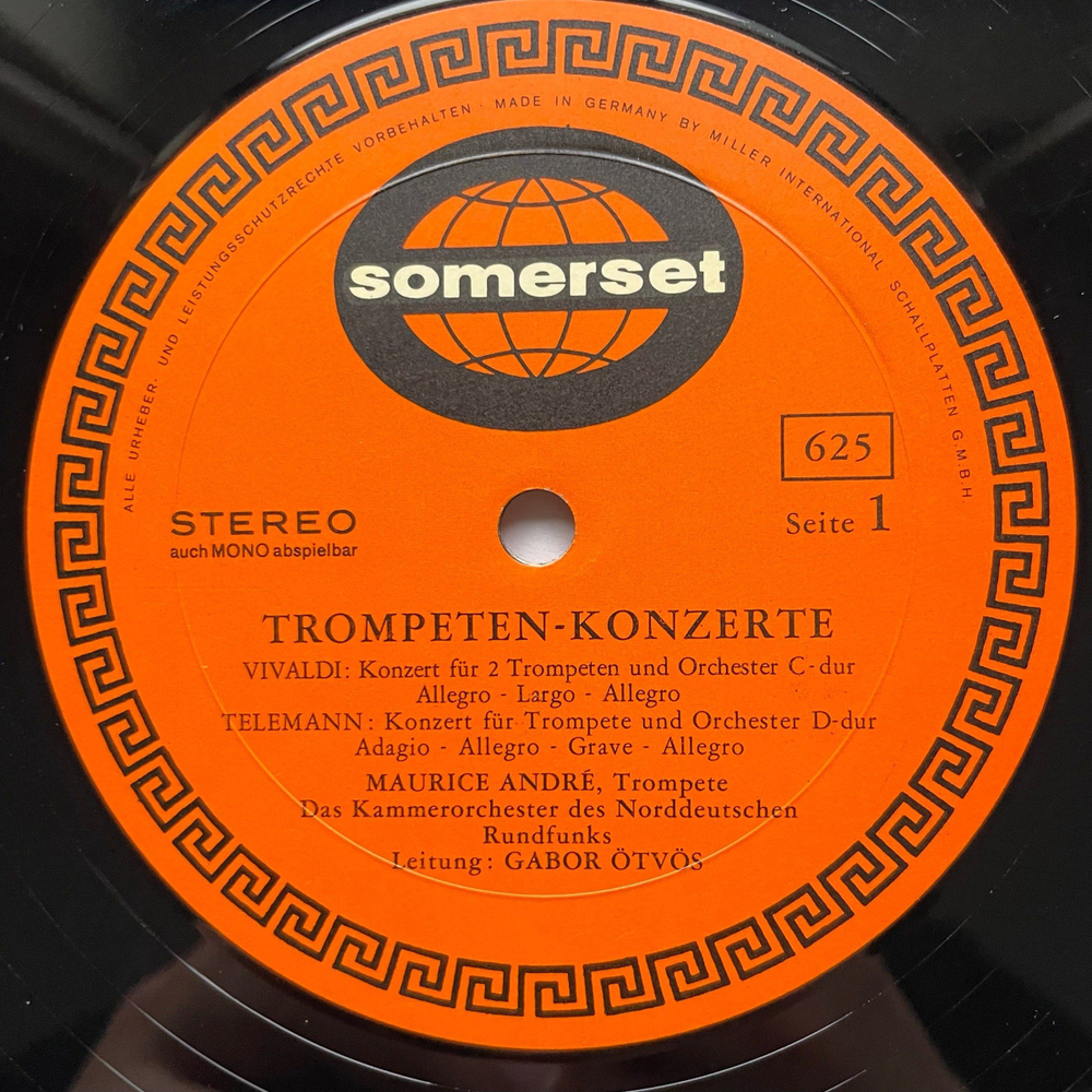 Винтажная виниловая пластинка LP Maurice Andre Trompeten Konzerte (Германия 1973)