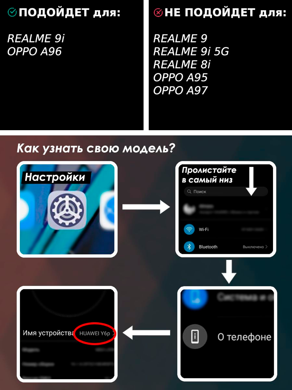 Дизайнерский чехол из пластика для REALME 9i (не 5G!) / OPPO A96 с усиленной защитой камеры и глянцем