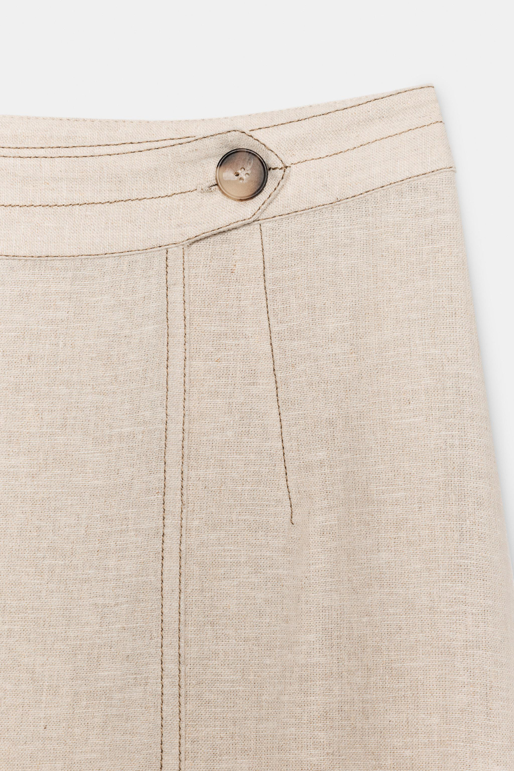 ЛЬНЯНАЯ ЮБКА НА ЗАПÁХЕ СО СТРОЧКОЙ — ZARA