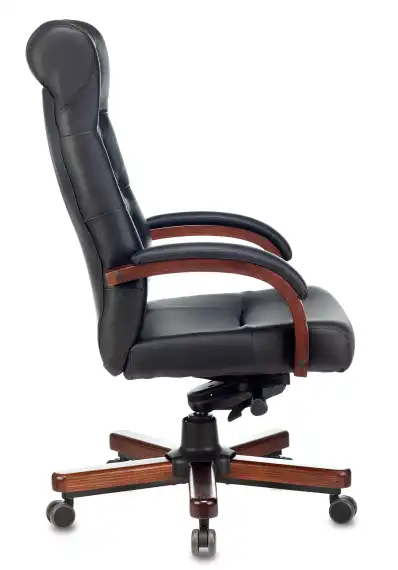 Кресло руководителя Бюрократ T-9928WALNUT черный кожа крестов. металл/дерево