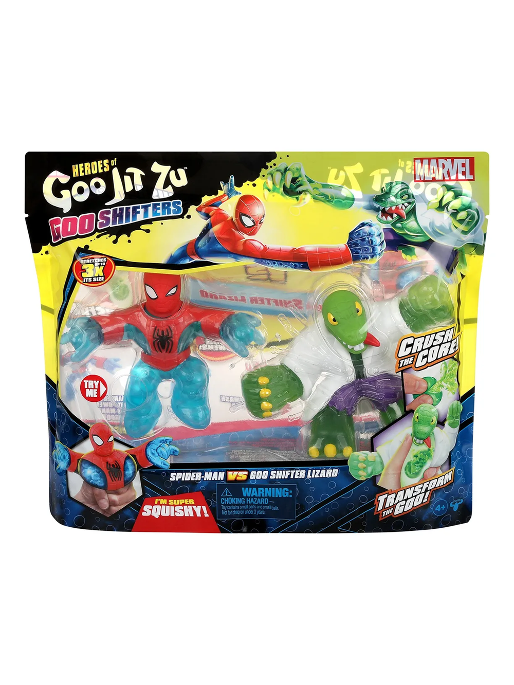 Игровой набор Гуджитсу Человек-Паук и Ящер Гу Шифтерс 42067 | GooJitZu Spider-Man vs Lizard Goo Shifters | тянущиеся 4+