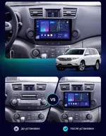 Магнитола для Toyota Highlander 2 U40 2007-2013 (крутилки активные) - Teyes CC3 на Android 10, Быстрая, QLED, CarPlay, 4G SIM-слот