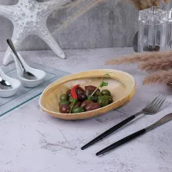 Салатник 365 мл 19*14,5 см h5 см для закусок Light Pearl Ammonite Shell Frutti di Mare P.L. [1]