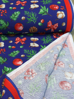 1,5м.Вафельное полотно для шитья "Новогоднее чудо рождество", 100% хлопок, плотн- 175, шир.-50 см, цена за отрез 50 х150 смТкань хлопчатобумажная полотенечная арт. 60