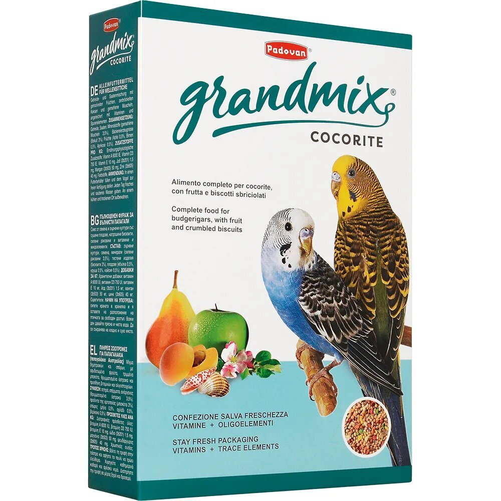 Основной корм для Волнистых попугаев 400гр PADOVAN Grandmix Сocorite