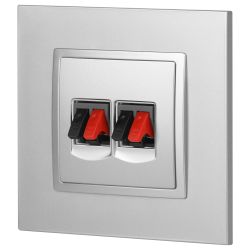 Розетка ЭРА Elegance 14-3112-03 аудио двойная IP20 алюминий | Эра Elegance