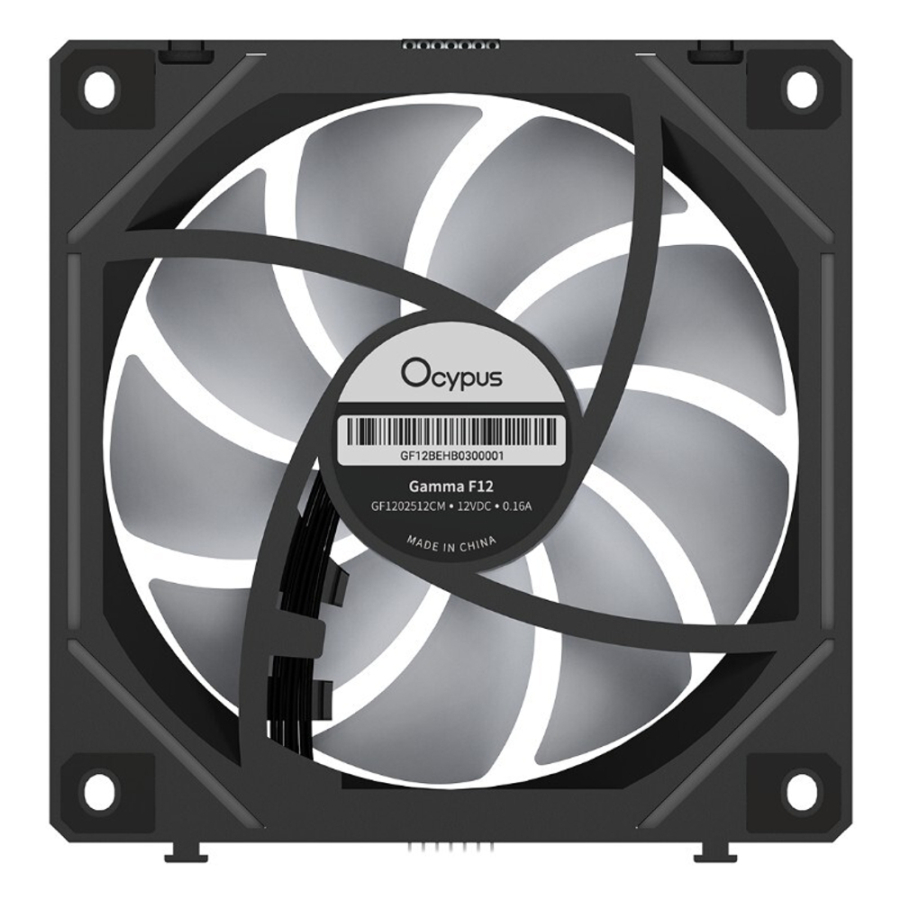 Вентилятор для корпуса Ocypus Gamma F12 UNI BK ARGB REVERSE BLADE 3 IN 1, 3x120x120x25mm, 4-PIN PWM, 800-1800 RPM, 31 DBA