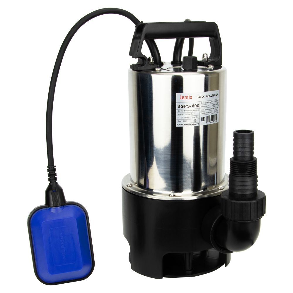 Насос дренажный Jemix ФНН-225-8 (SGPS-750) для грязной воды (750 Вт, 13,5 м /час, 8 м)