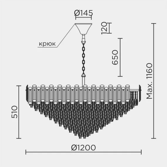 Подвесная люстра ML.7088.1200R GD Modelux
