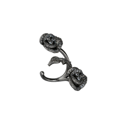 Кафф с двумя розами — Caviar Jewellery, черный, фото 2