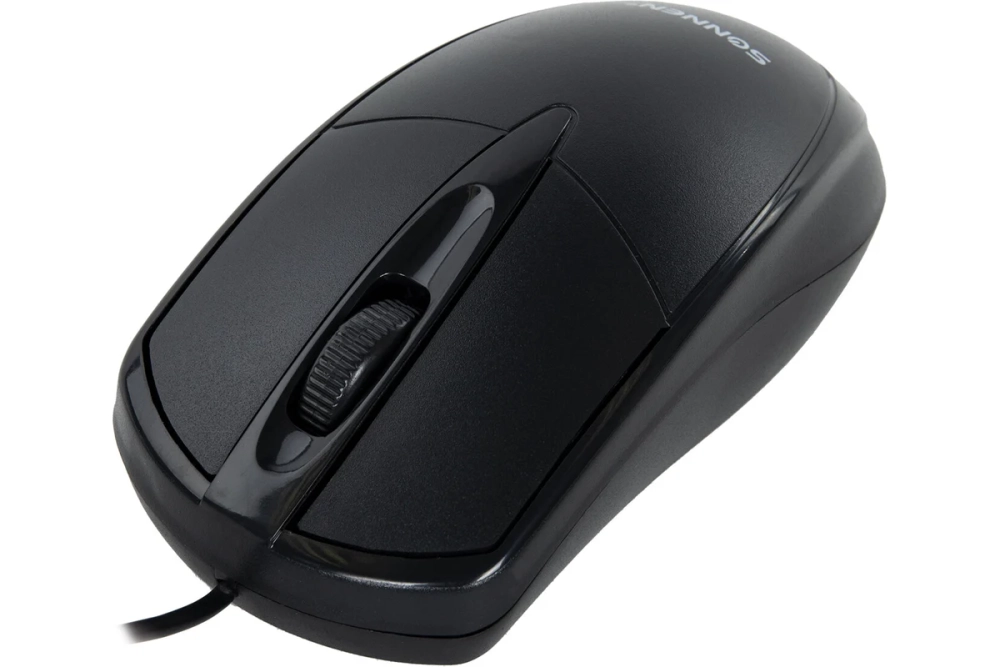 Мышь проводная SONNEN B61, USB, 1600 dpi, 2 кнопки + колесо-кнопка, оптическая, черная 513513