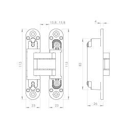 Петля скрытой установки ARMADILLO U3D3000.VPG (AGB Eclipse 3.0) SC мат.хром /49117/ (1шт)