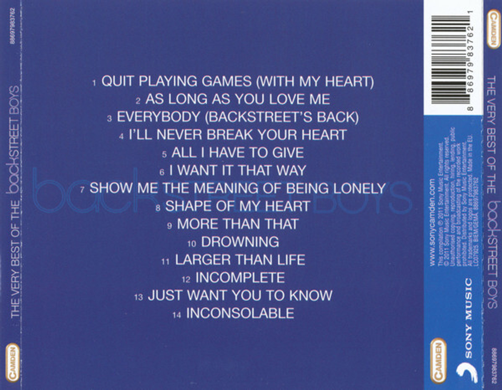 CD Backstreet Boys - The Very Best Of The Backstreet Boys (Великобритания 2011г.)