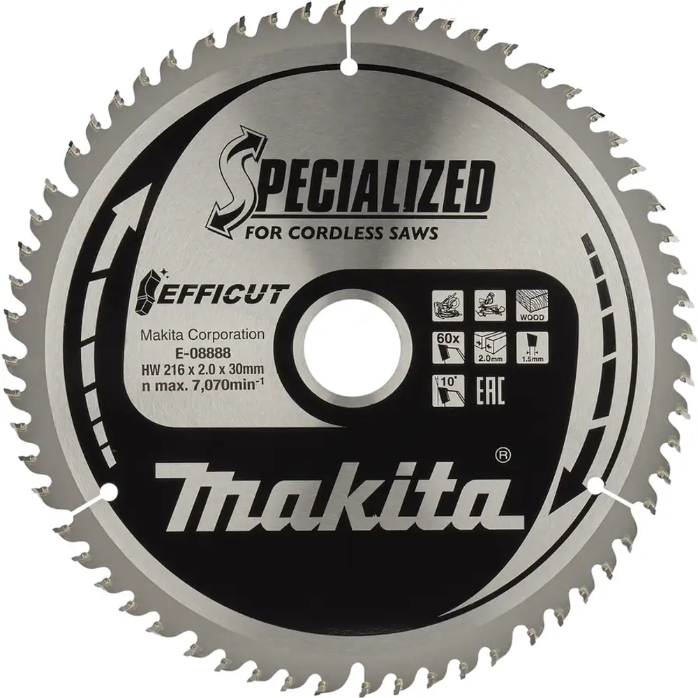 Пильный диск для дерева EFFICUT, 216x30x1.5x60T Makita E-08888