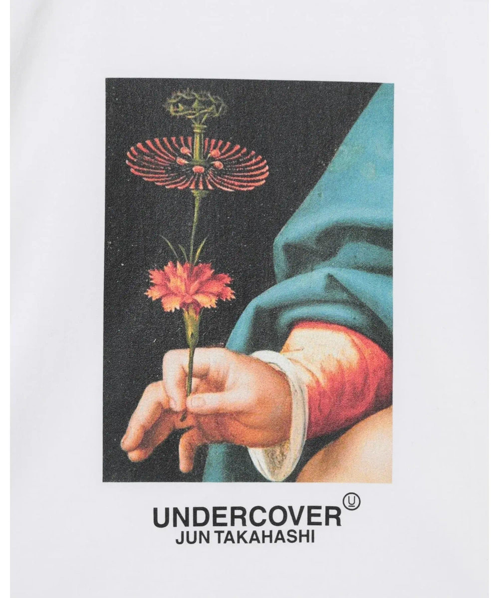 UNDERCOVER ФУТБОЛКА БЕЛАЯ С ПРИНТОМ ЦВЕТОК