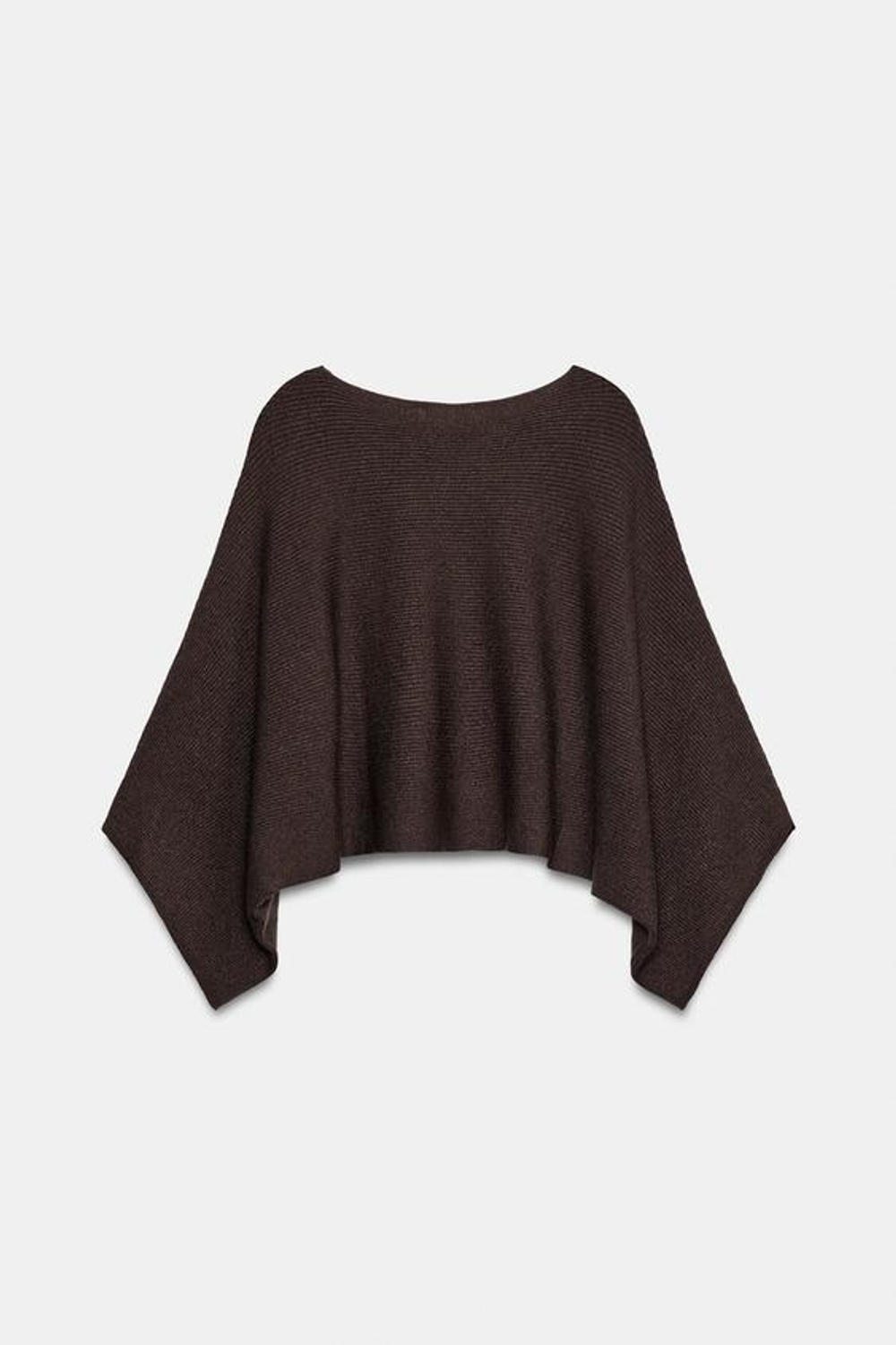 ZARA УКОРОЧЕННЫЙ СВИТЕР-НАКИДКА, КОРИЧНЕВЫЙ