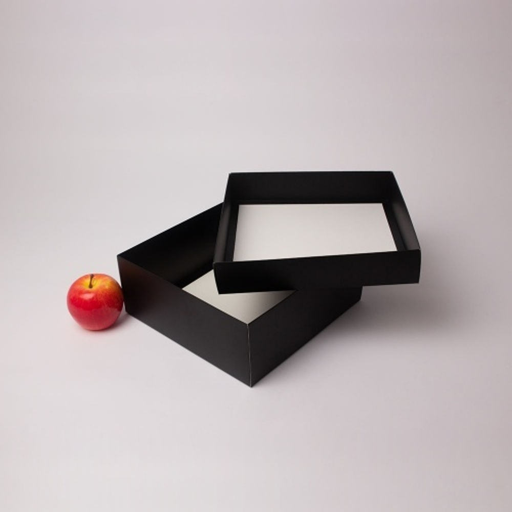 Коробка крышка-дно 25x10x25, черный, картон