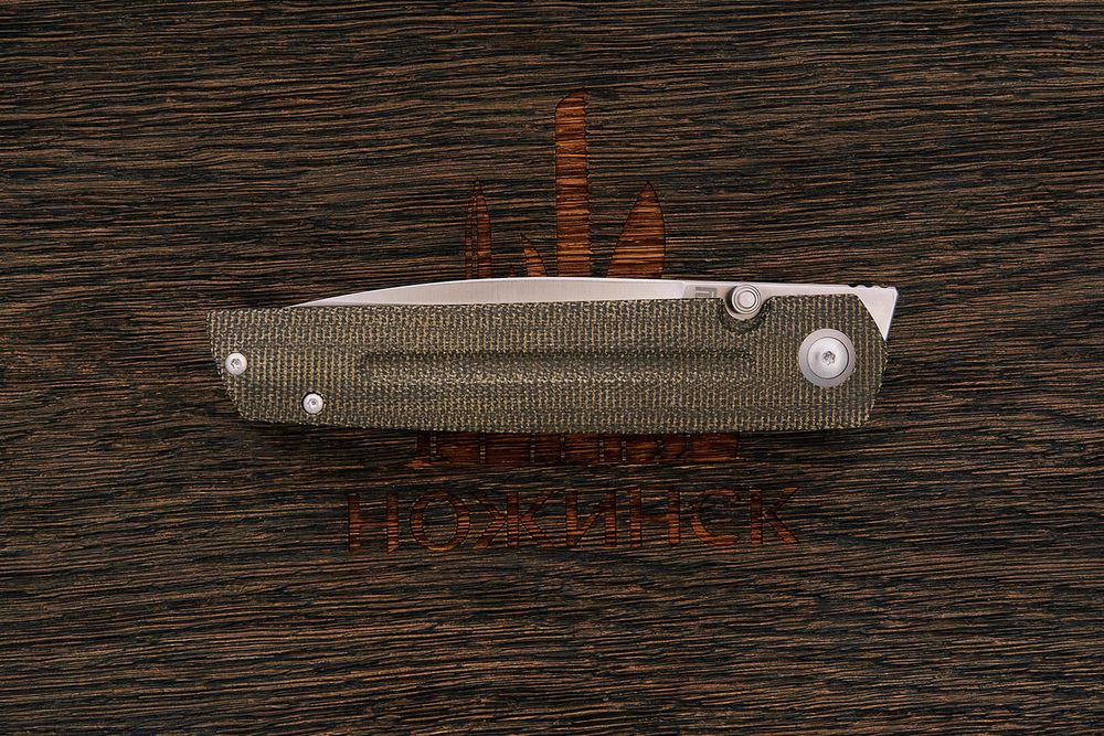 Нож складной Artisan 1849P-ODG Sirius, клинок 89мм, сталь CPM S35VN9, рукоять микарта олива