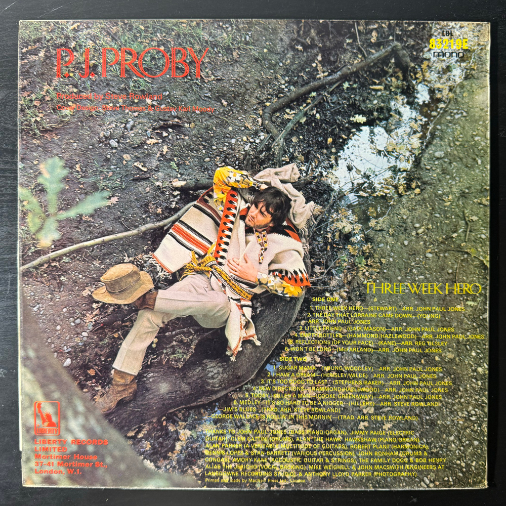 P.J. Proby ‎– Three Week Hero (Англия 1969г.)