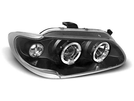 Передние фары Renault Megane 1/Scenic 1 angel eyes black