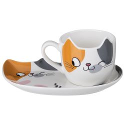 НАБОР ДЛЯ ЗАВТРАКА LEFARD "CAT", 2 ПР.: КРУЖКА 190 МЛ, ТАРЕЛКА 18*12 СМ