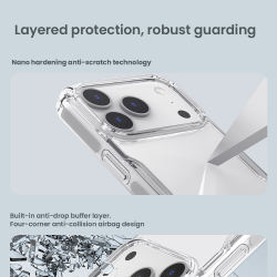 Усиленный прозрачный чехол для смартфона iPhone 17 Pro, серия Nature TPU Pro от Nillkin
