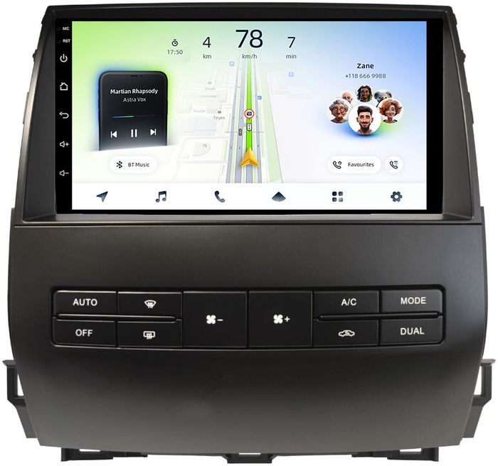 Магнитола для Toyota Land Cruiser Prado 120 (правый руль, климат на ШГУ) - Teyes CC4L-DTS монитор 9" IPS, Android 14, Быстрая, Snapdragon 662, CarPlay, 4G SIM-слот