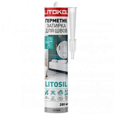 Герметик-затирка для швов LITOSIL СЕРЫЙ, 280 мл, Litokol