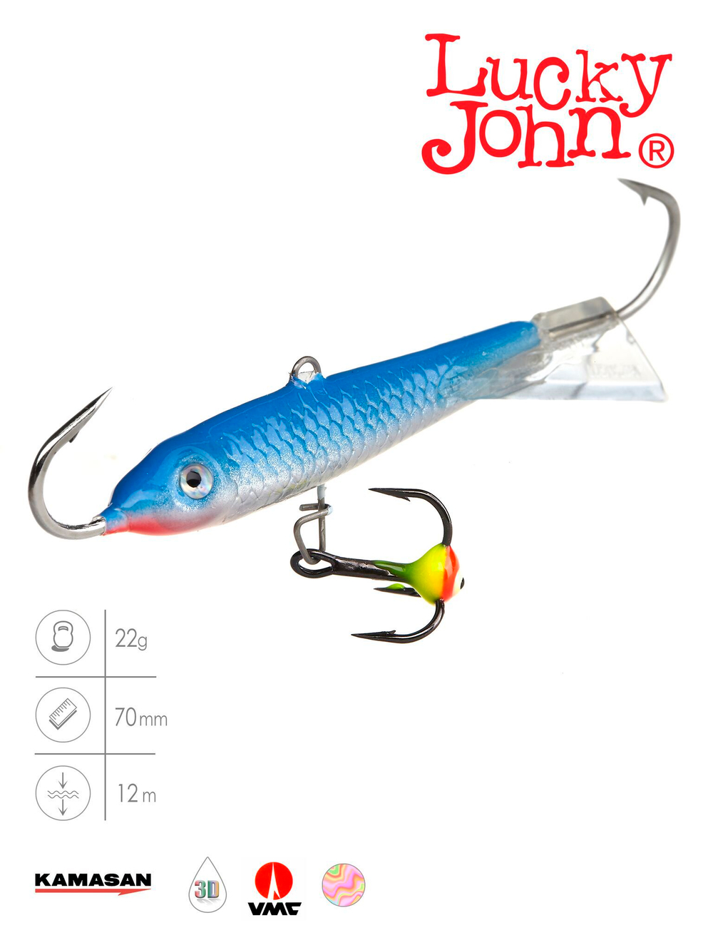 Балансир Lucky John CLASSIC 7 с тр. 70мм/15H блистер