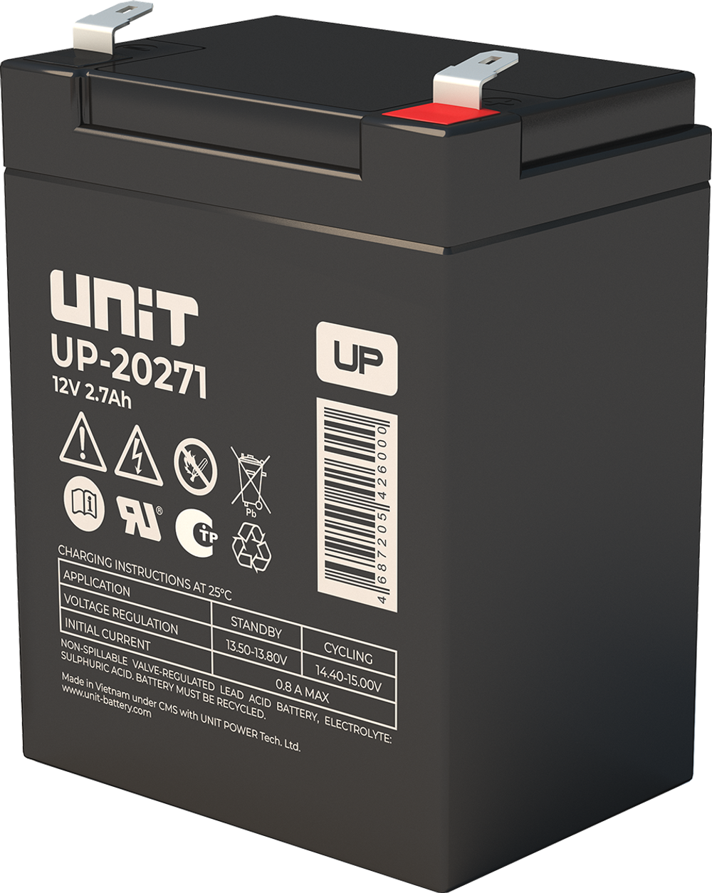 Аккумулятор UNIT UP-20271 - AGM ( 12В / 2,7Ач )