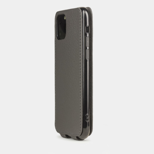 Чехол для iPhone 11 Pro Max из натуральной кожи теленка, серого цвета