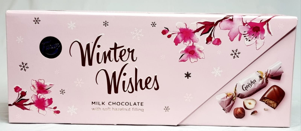 Шоколадные конфеты Fazer Geisha (Winter Wishes) с фундуком и нугой 270 г (Из Финляндии)
