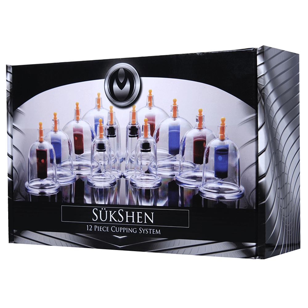 Набор из 12 вакуумных помп Sukshen 12 Piece Cupping Set (Цвет: прозрачный)