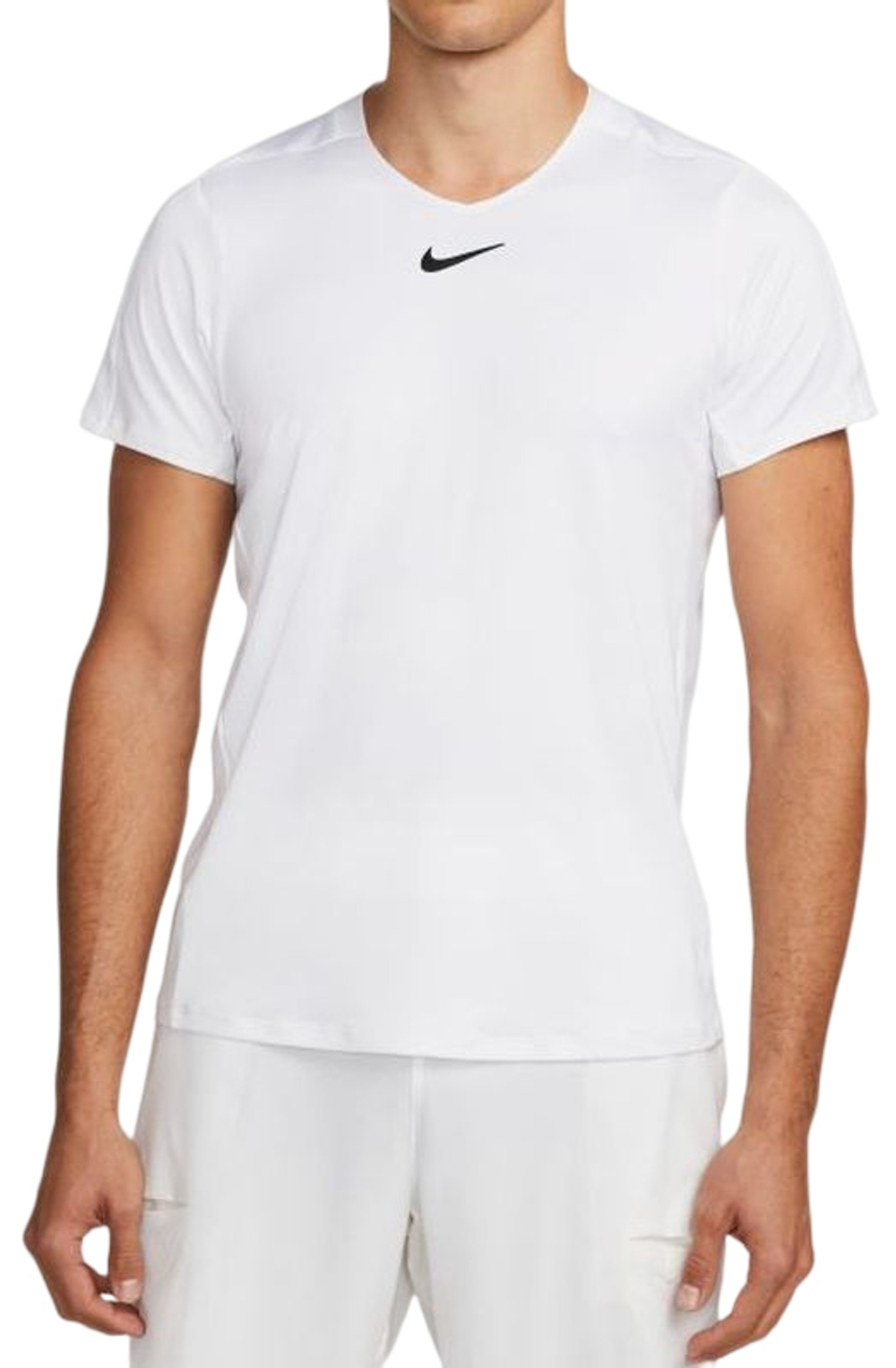 Мужская теннисная футболка Nike Men's Dri-Fit Advantage Crew Top - white/black