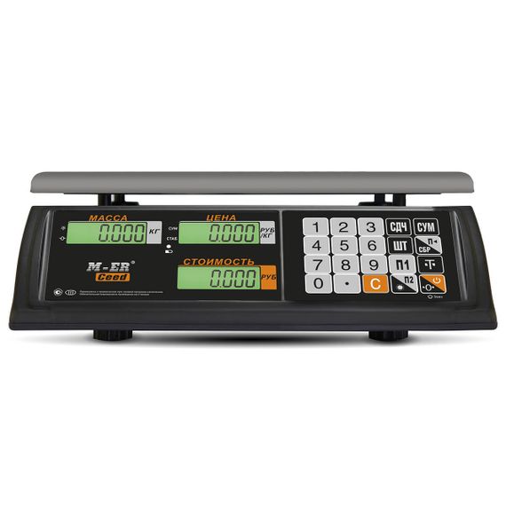 Торговые настольные весы M-ER 327 AC "Ceed" LCD Черные