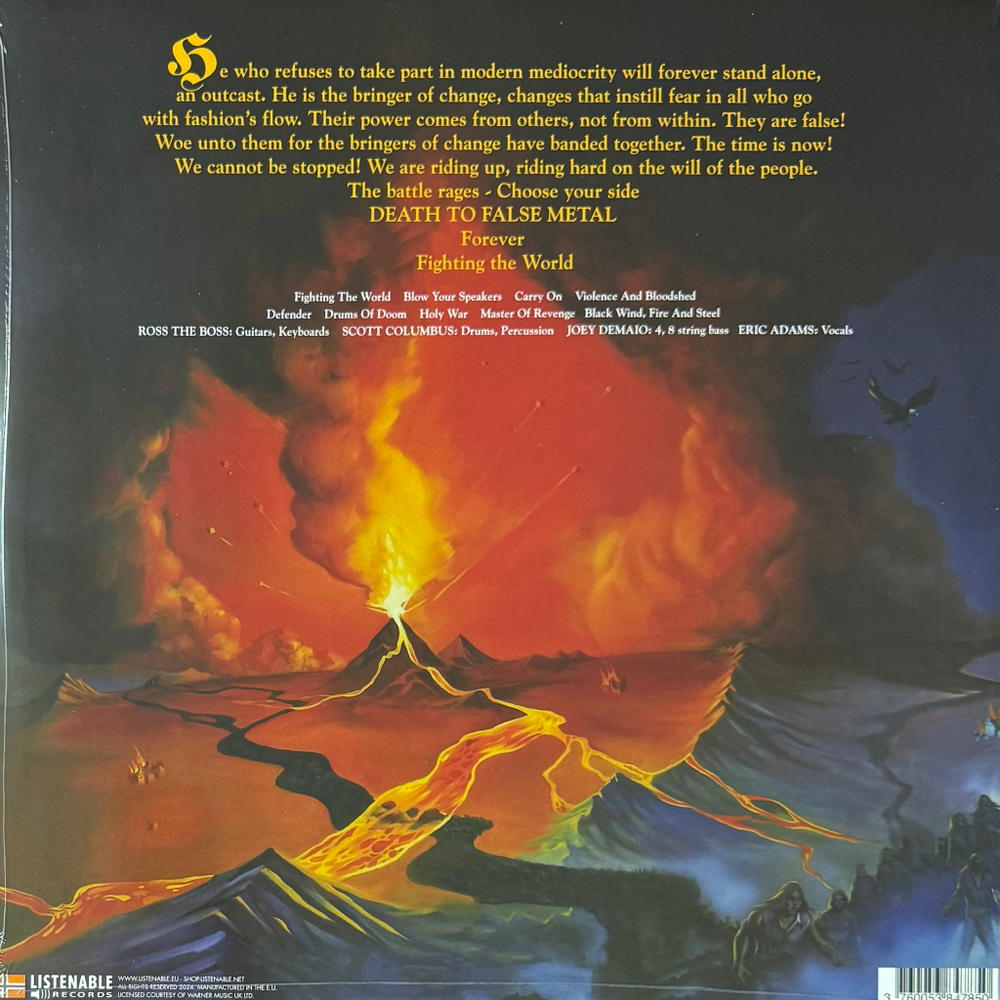 Manowar ‎– Fighting The World (Европа 2024г.) Blue